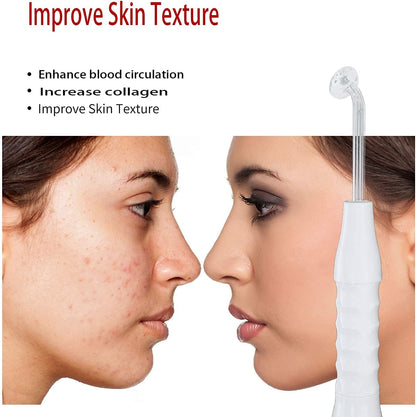 High Frequency Facial Wand/Machine with 5 Argon Parts Skin Care Tool for Wrinkles Reducing Face Skin Tightening.