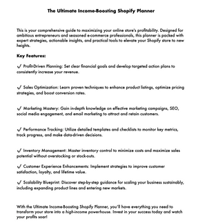 Ultimate Income-Boosting Shopify Planner
